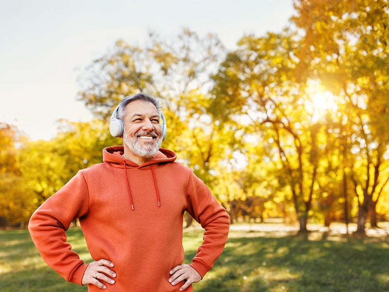 man resting after a run